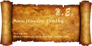 Manojlovics Etelka névjegykártya